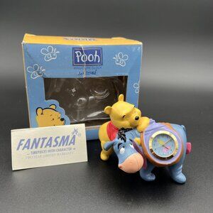 Fantasma Pooh Miniature Clock Winnie the Pooh & Eeyore WORKS w/ box MOVT Japan